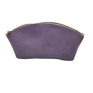Portland Leather Purple Leather Total Eclipse Makeup Bag